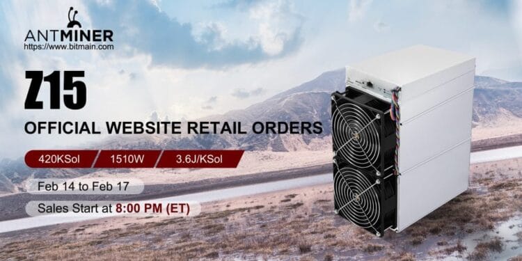 New Batches of ANTMINER Z15 Formally Go on Sale From February 14 to 17