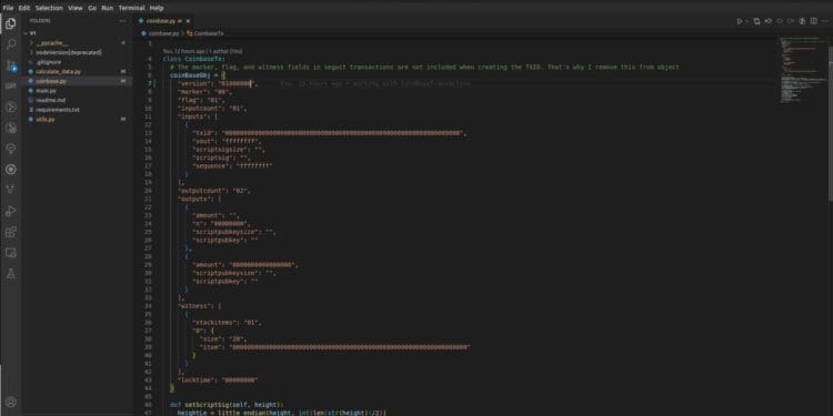 How you can generate coinbase transaction in Python?