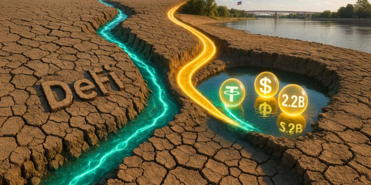 Capital shifts to stablecoins as DeFi protocols bleed TVL