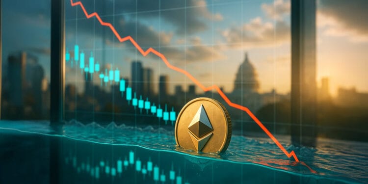 Ethereum worth slips to two-month low amid unstable selloff