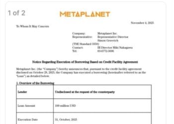 Metaplanet Secures $100 Million In New Funding: Is It Going To Purchase The Dip?