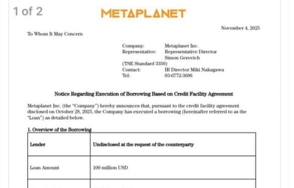 Metaplanet Secures $100 Million In New Funding: Is It Going To Purchase The Dip?