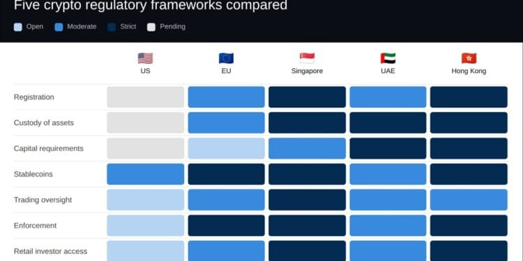 How the US Crypto Framework Stacks Up Towards MiCA, MAS, and VARA